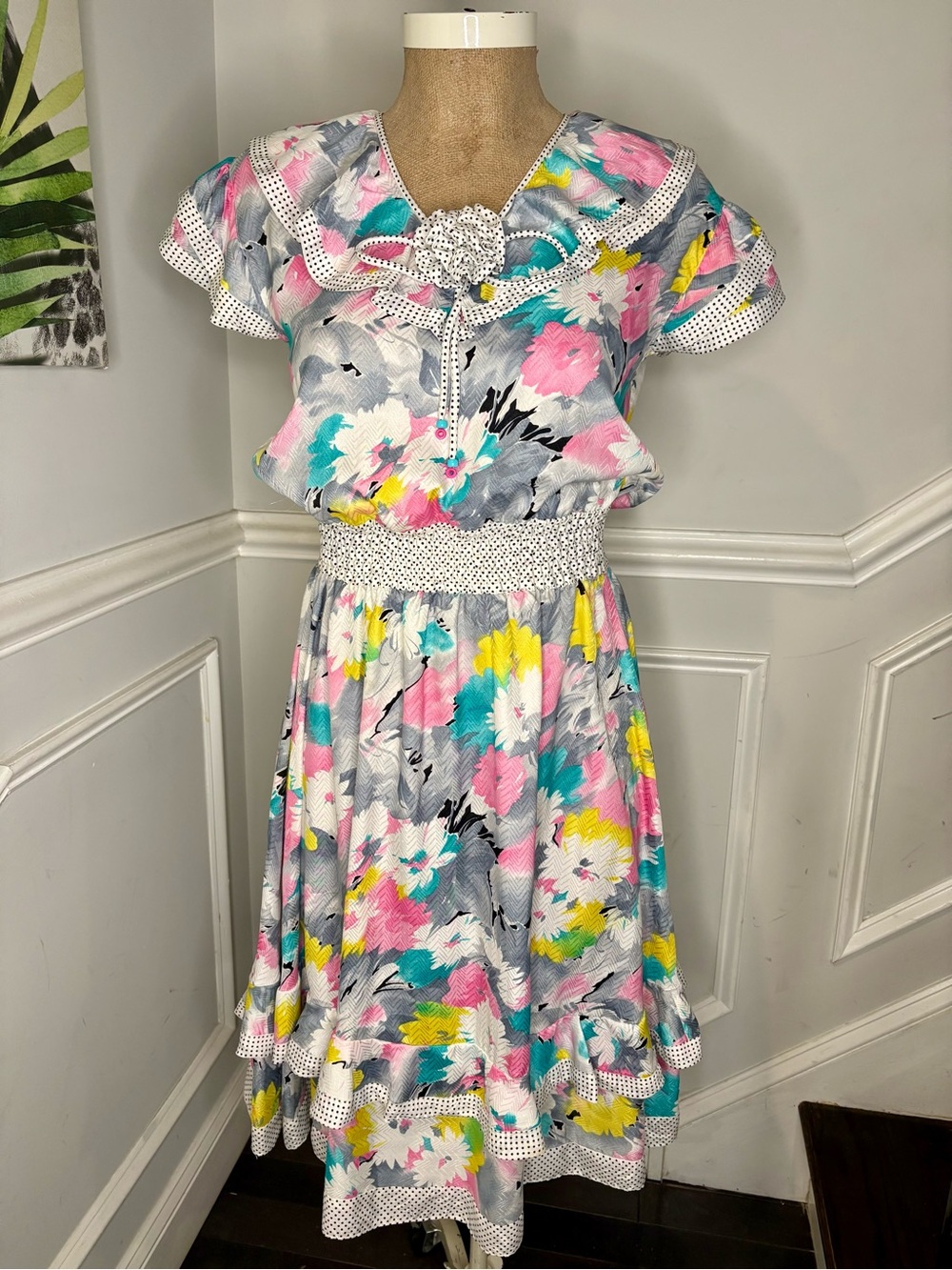Vintage Diane Freis Floral Dress Size 12